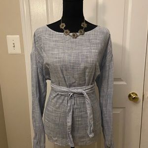H&M TIE FRONT COTTON SHIRT